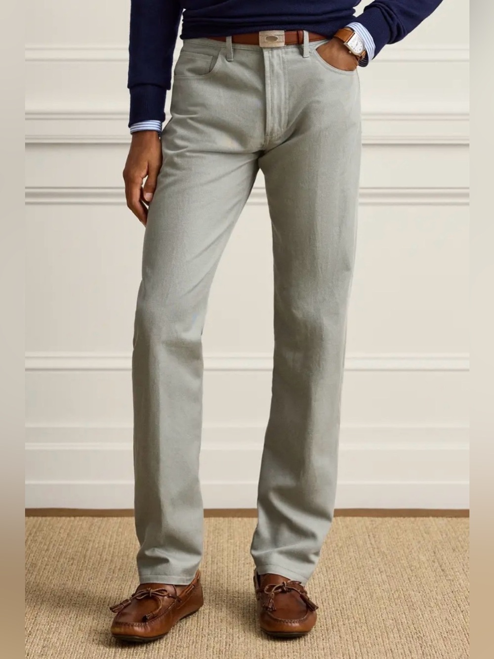 Ralph Lauren Purple Label Slim-Fit Linen-Cotton Jeans
